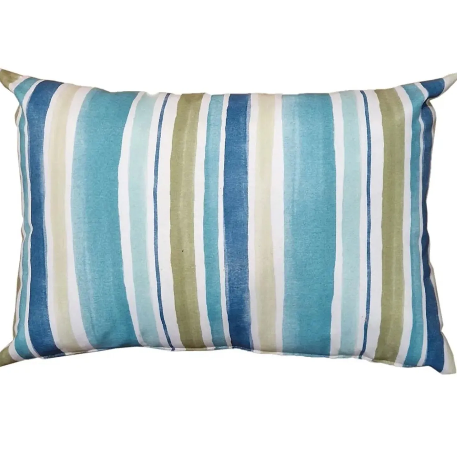 Cuscino bombato rettangolare arredo a righe azzurro 60x40 cm