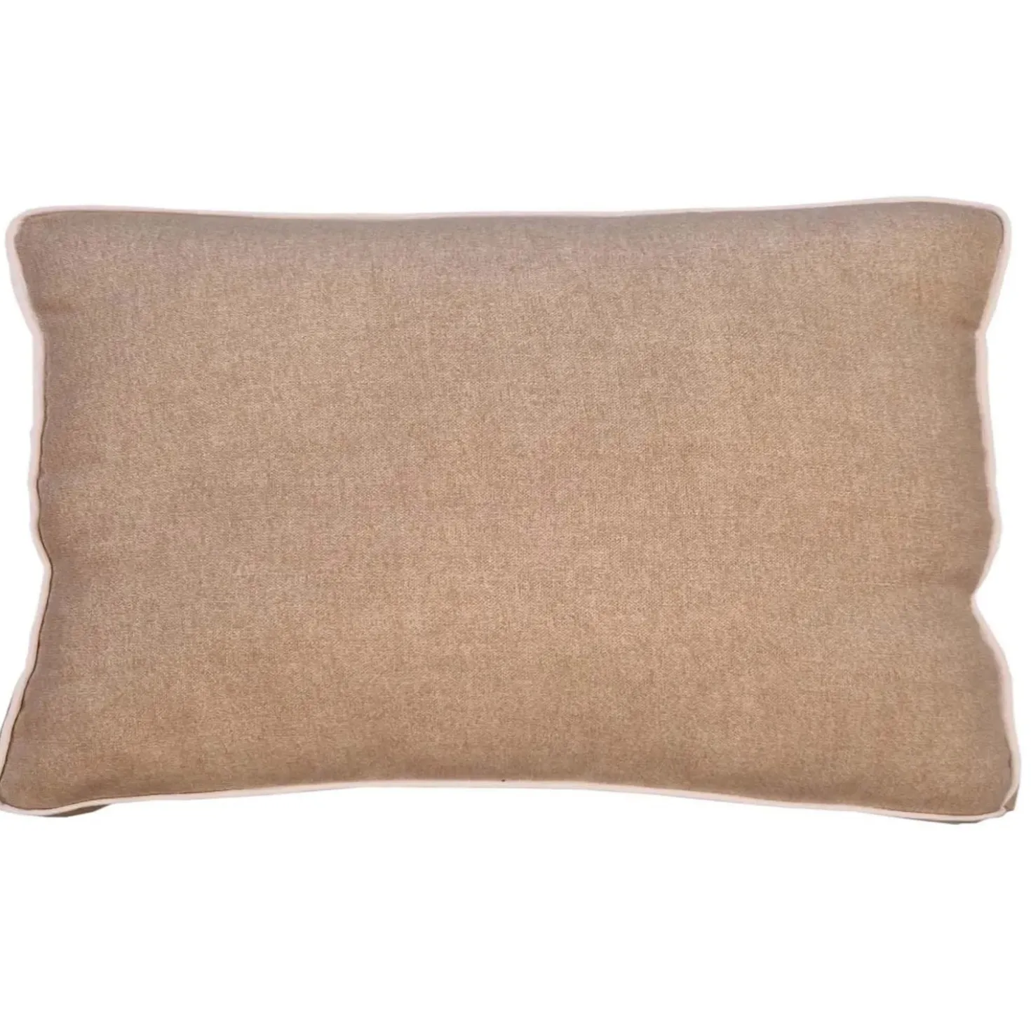 Cuscino con fascia e doppio piping beige 30x50 cm