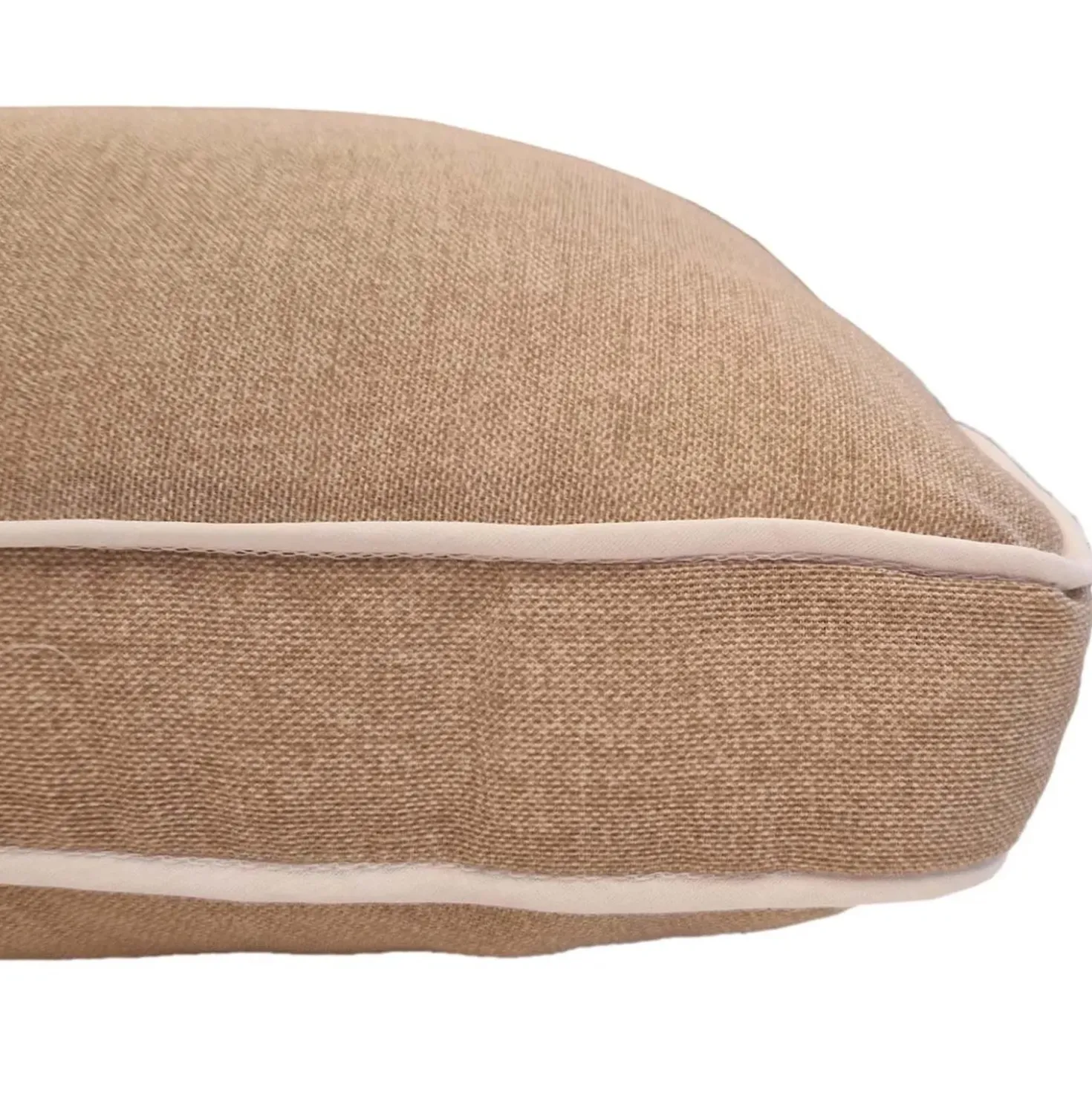 Cuscino con fascia e doppio piping beige 30x50 cm