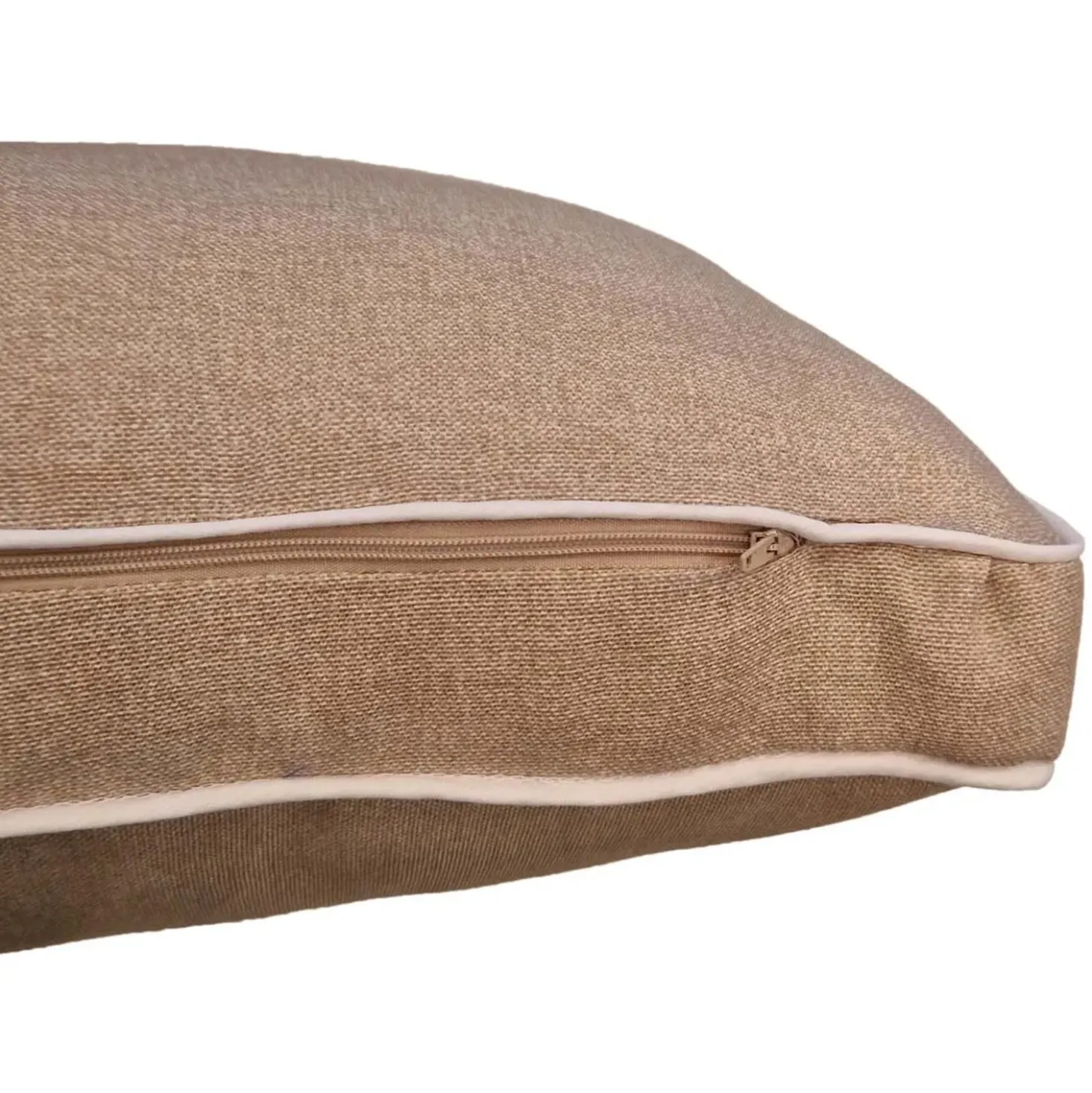 Cuscino con fascia e doppio piping beige 30x50 cm