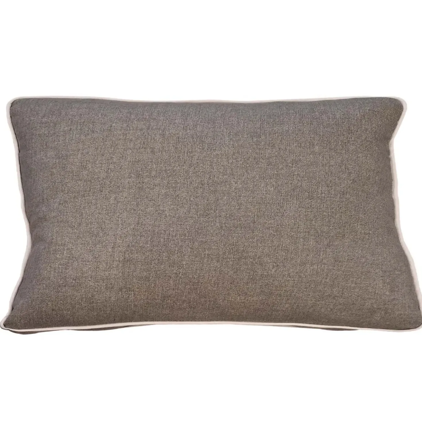 Cuscino con fascia e doppio piping grigio 30x50 cm