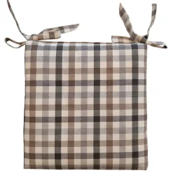 Cuscino coprisedia sfoderabile con lacci quadri 40x40x5 cm grigio