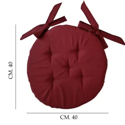 Cuscino coprisedia tondo Ø 40 cm bordeaux