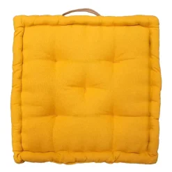Cuscino da pavimento giallo 45x45x10 cm