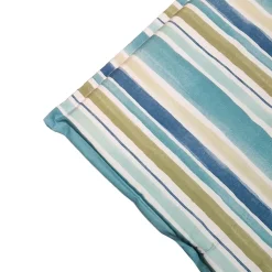Cuscino per sedia a spalla alta con aletta righe azzurre 112x48 cm