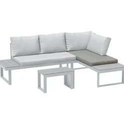 Cuscino per seduta per salotto da giardino Lipson Corner grigio 10x140x70 cm