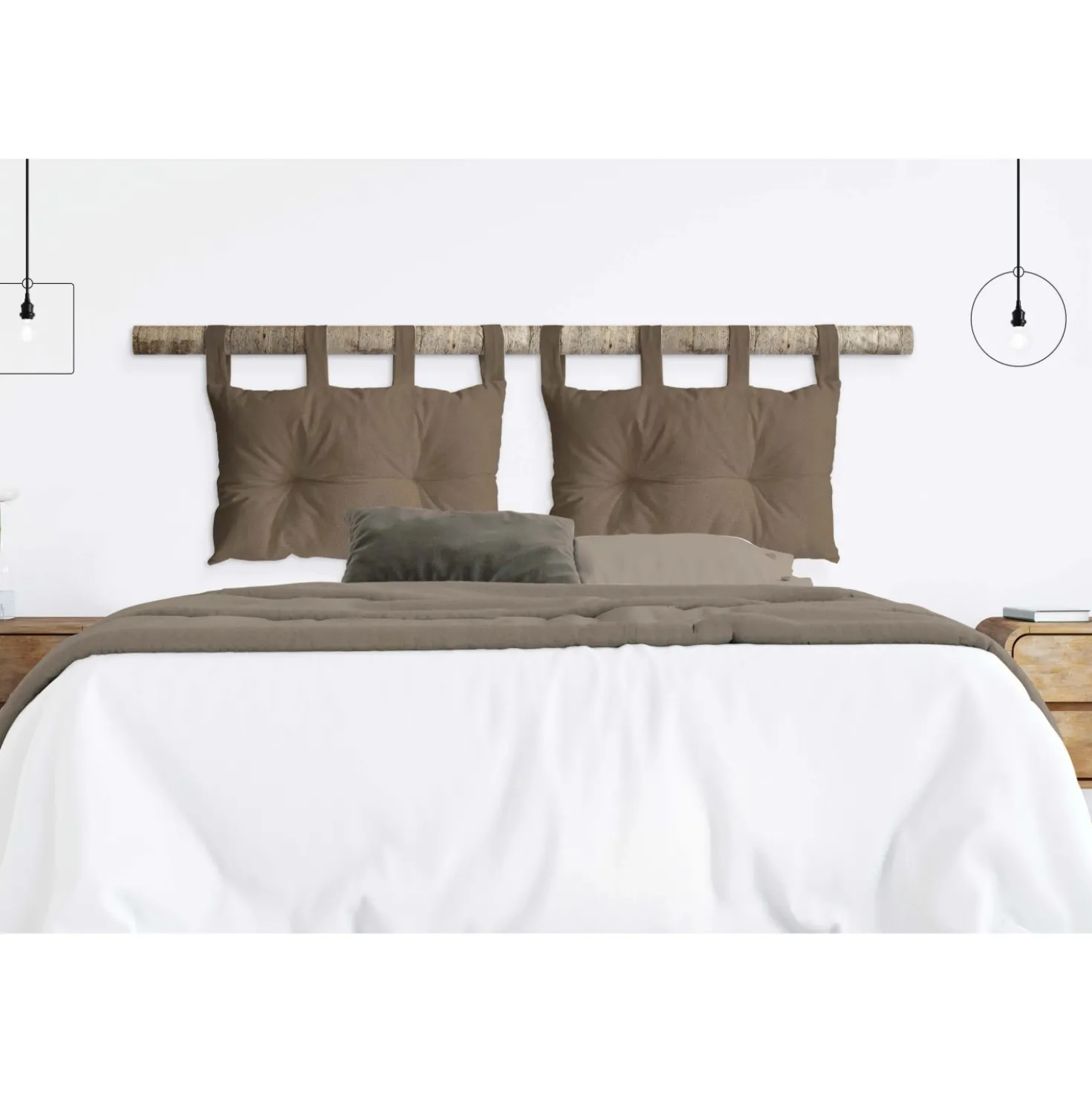 Cuscino per testiera letto 70x45 cm lino scuro
