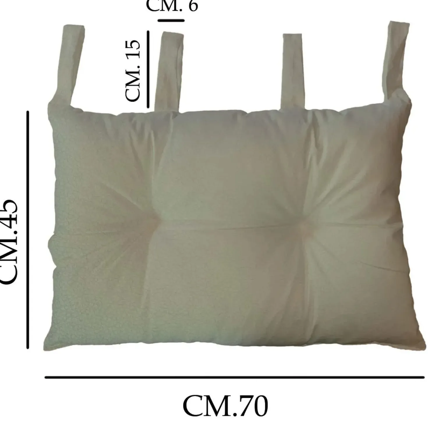 Cuscino per testiera letto 70x45 cm beige