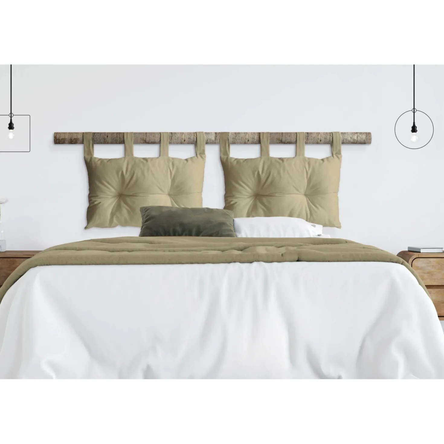 Cuscino per testiera letto 70x45 cm beige