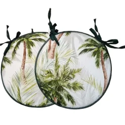 Cuscino sedia 2 pz tondo Palm Beach Ø 40 cm verde