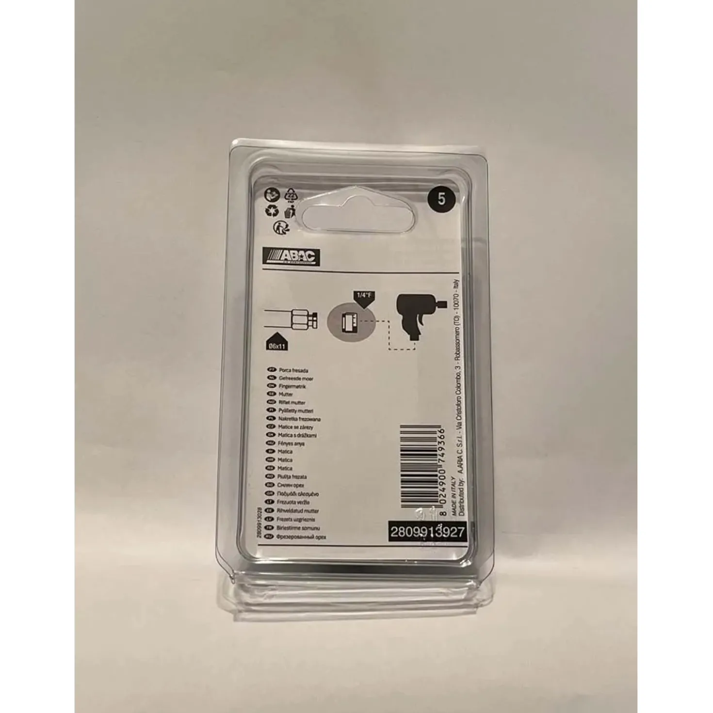 Dado fresato ABAC 1/4" femmina 2 pz