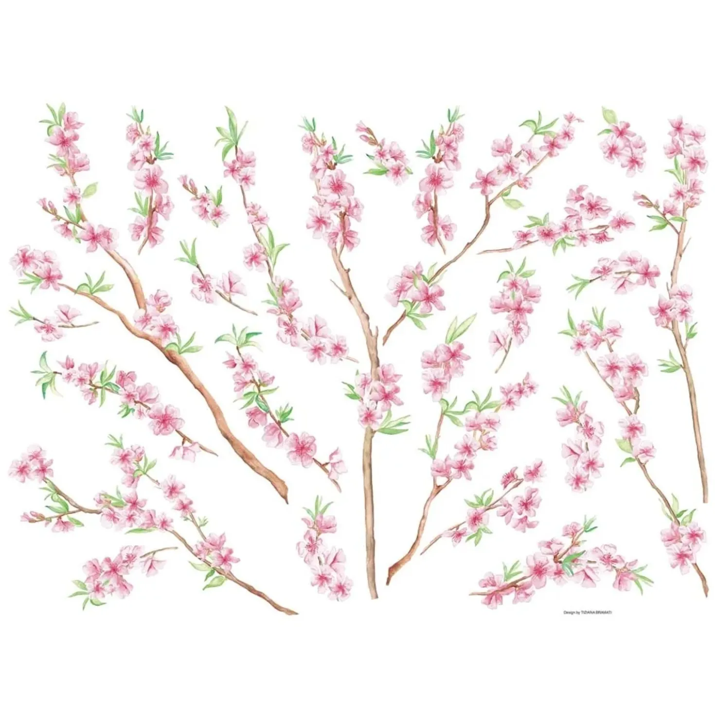 Decorazione adesiva per parete pesco 47x65 cm