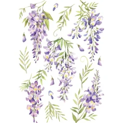 Decorazione adesiva per parete glicine 47x65 cm