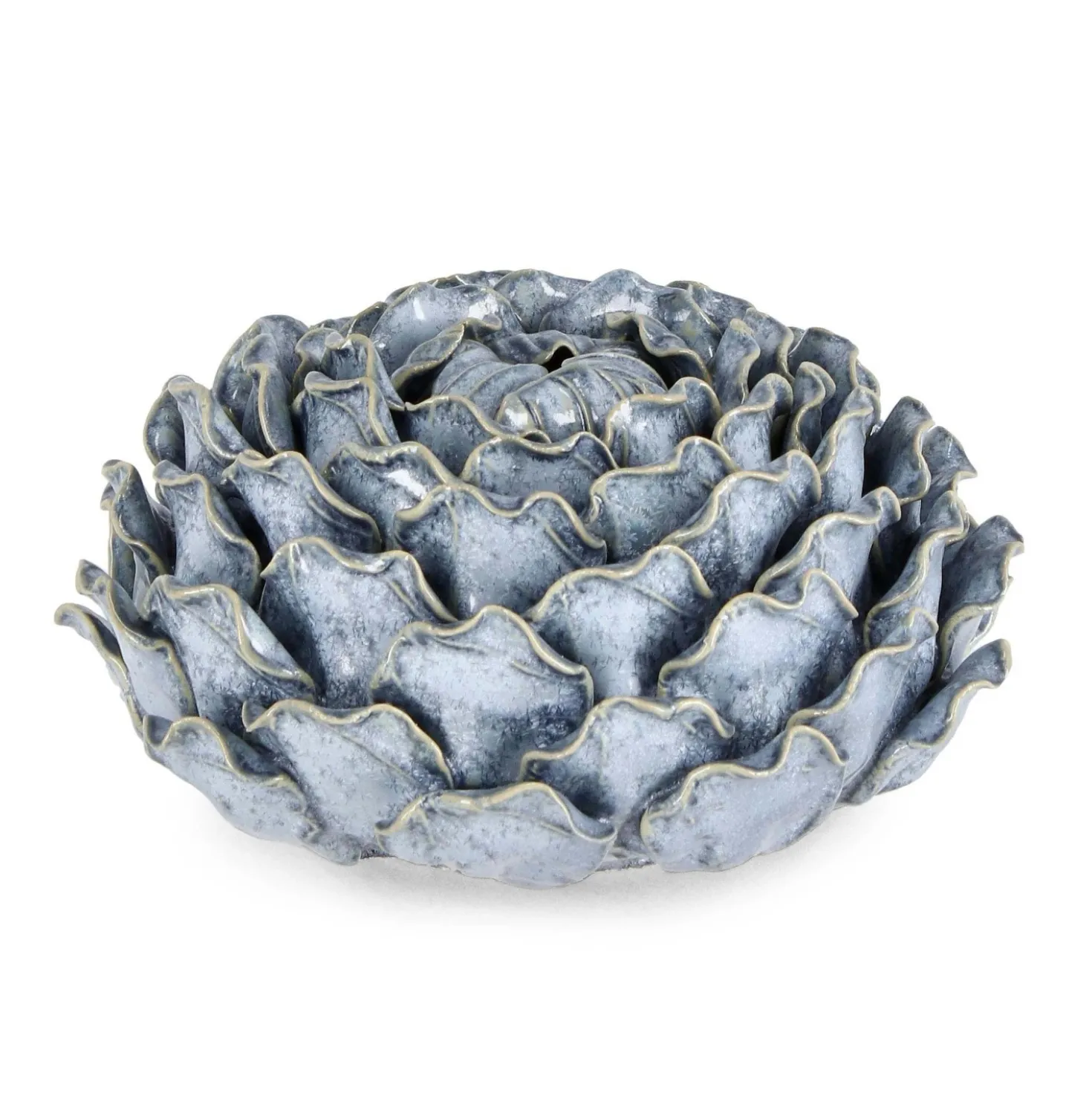 Decorazione fiore Masami azzurro 10 cm
