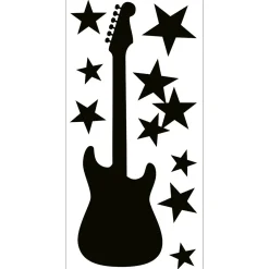 Decorazioni adesive per parete con effetto glitter Rock`n Roll