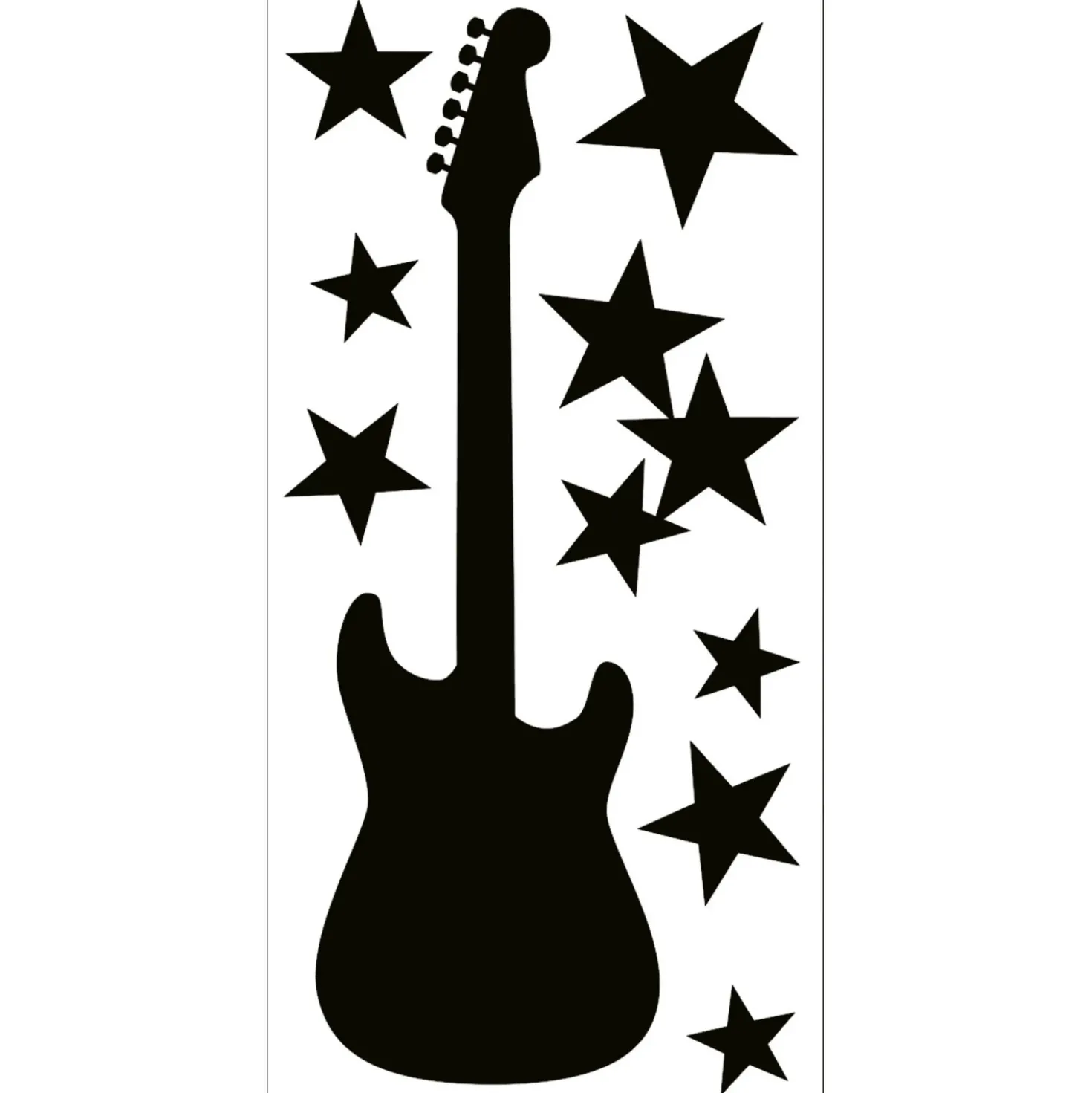 Decorazioni adesive per parete con effetto glitter Rock`n Roll