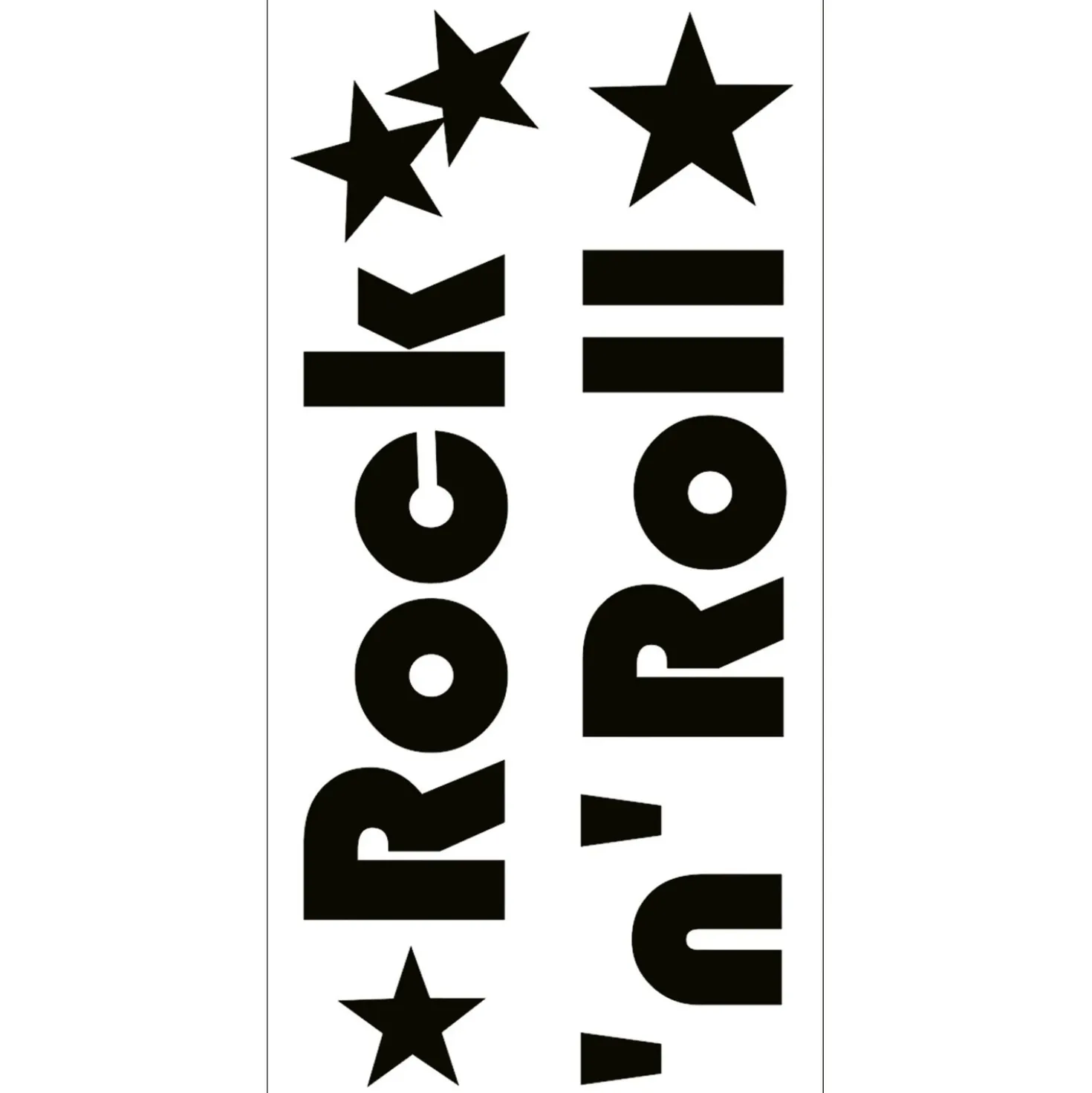 Decorazioni adesive per parete con effetto glitter Rock`n Roll