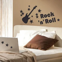 Decorazioni adesive per parete con effetto glitter Rock`n Roll