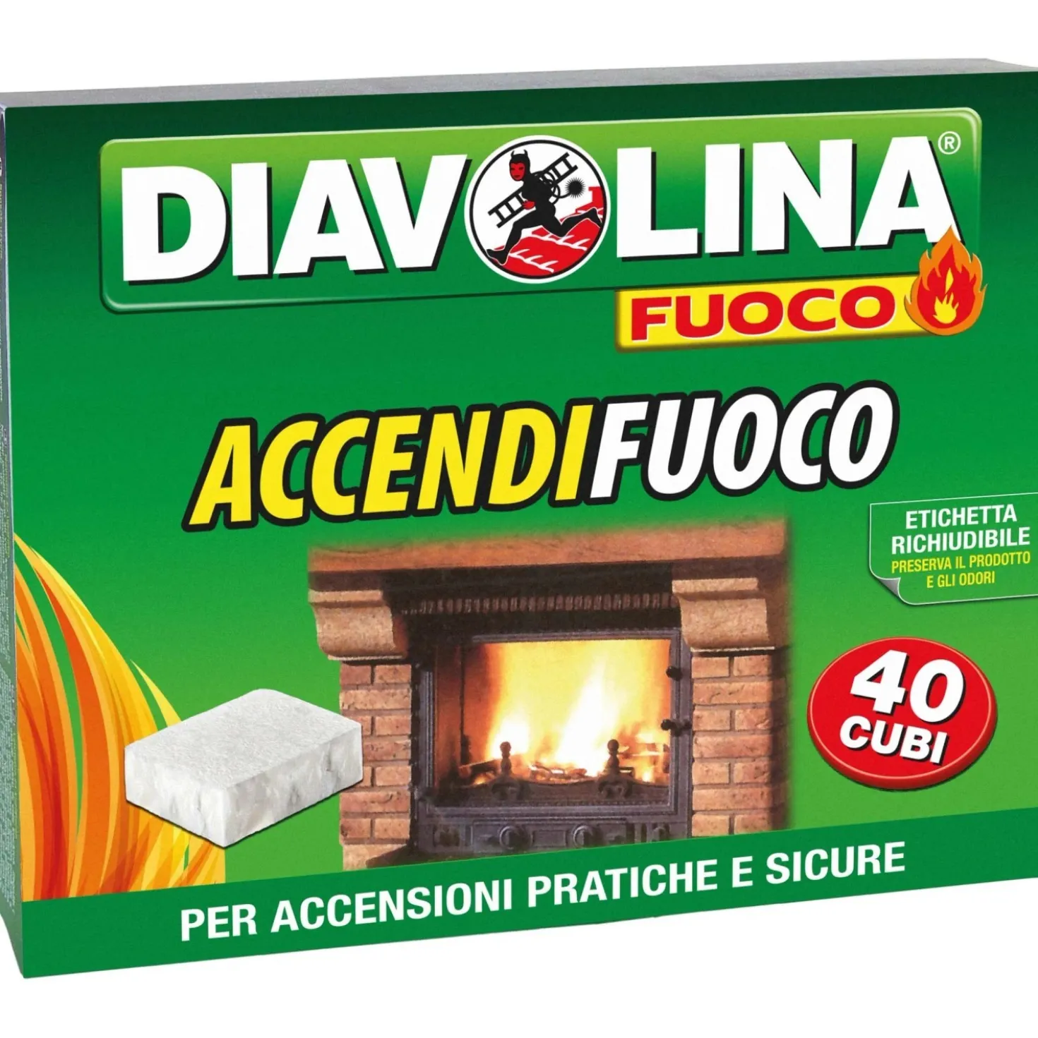 Diavolina Accendifuoco 40 cubi
