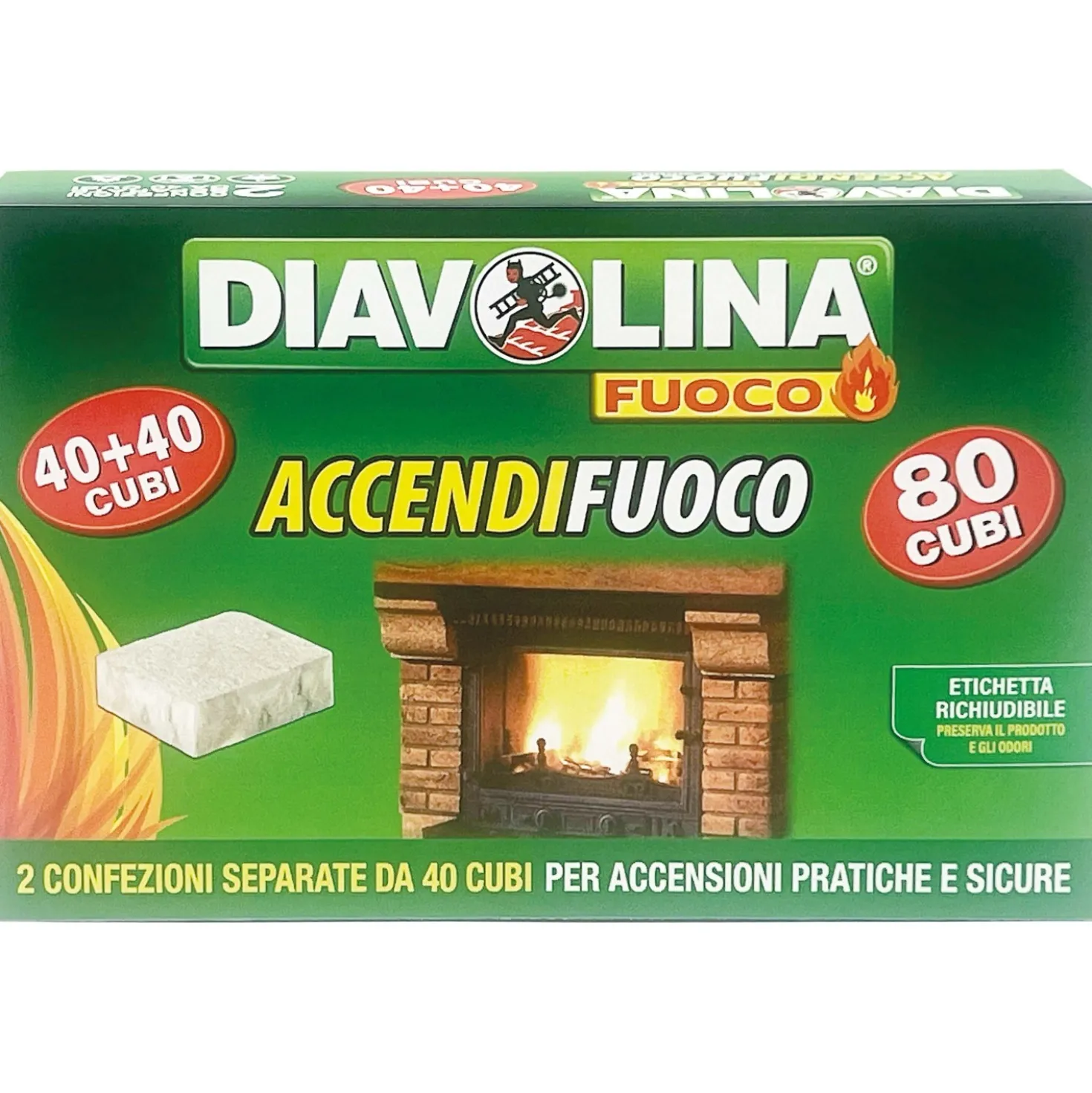 Diavolina Accendifuoco 80 cubi