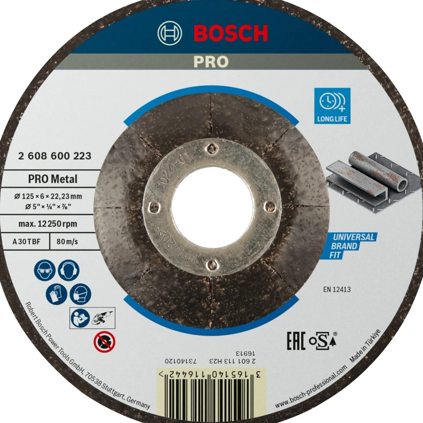Disco abrasivo Bosch per metallo 125x6 mm