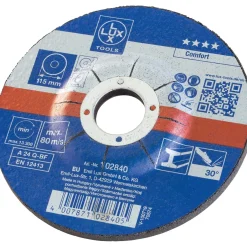 Disco da sbavo in fibra LUX-TOOLS a centro depresso per metallo Ø 115 mm