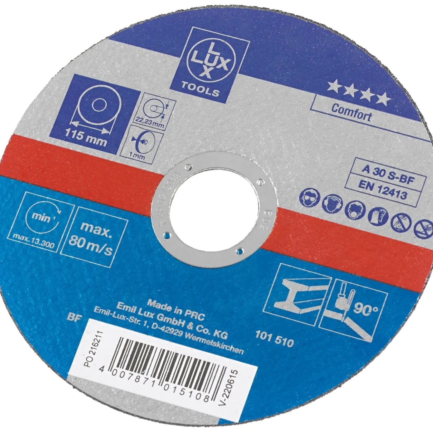 Disco da taglio in fibra LUX-TOOLS extrasottile Ø 115 mm