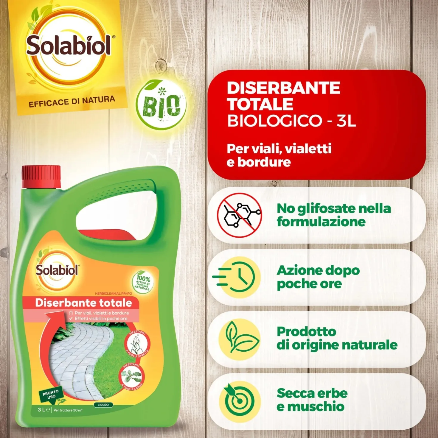 Diserbante Totale Biologico Solabiol Herbiclean PFnPO 3 l