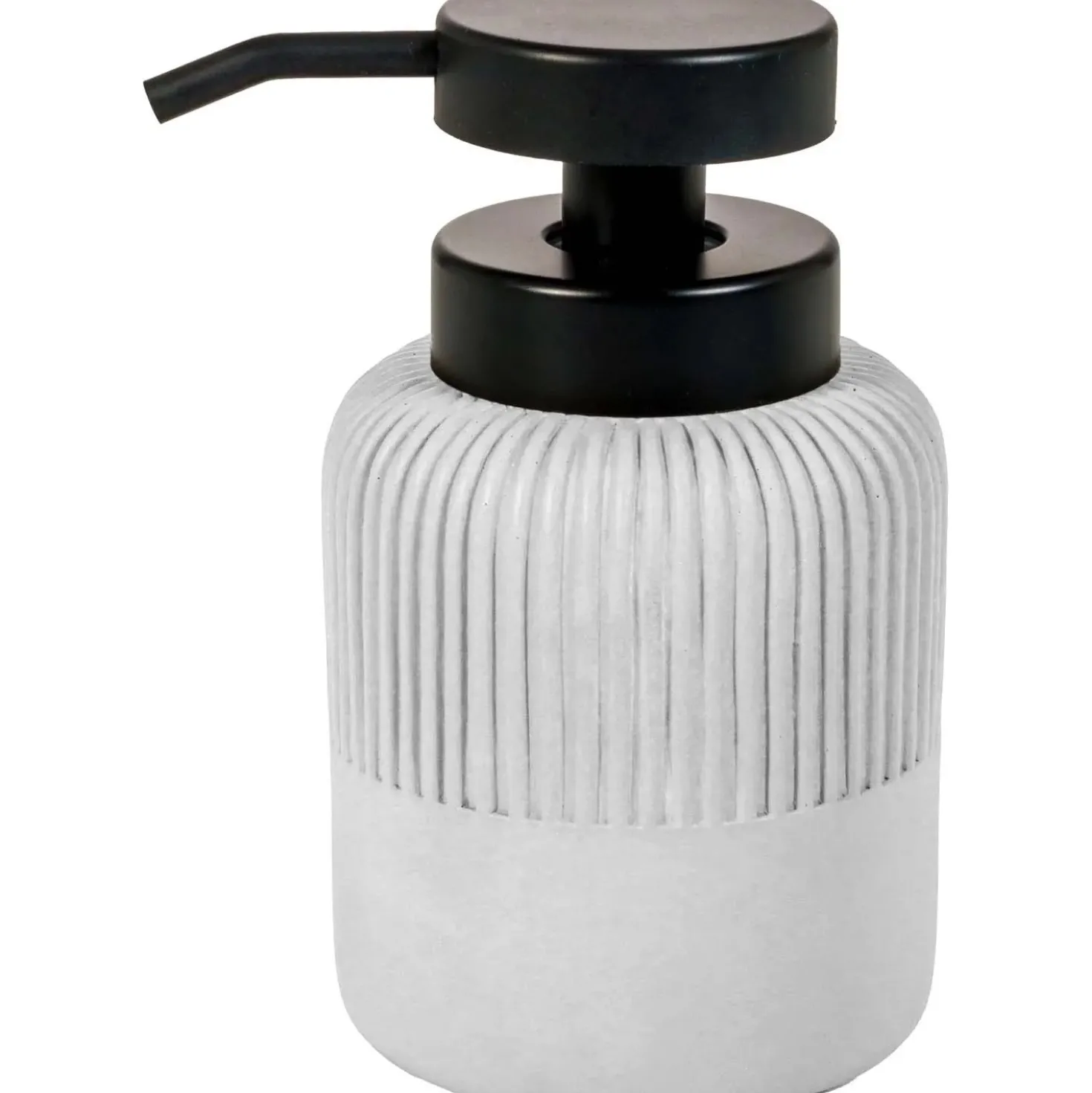 Dispenser per sapone liquido Concrete in cemento e resine di colore bianco