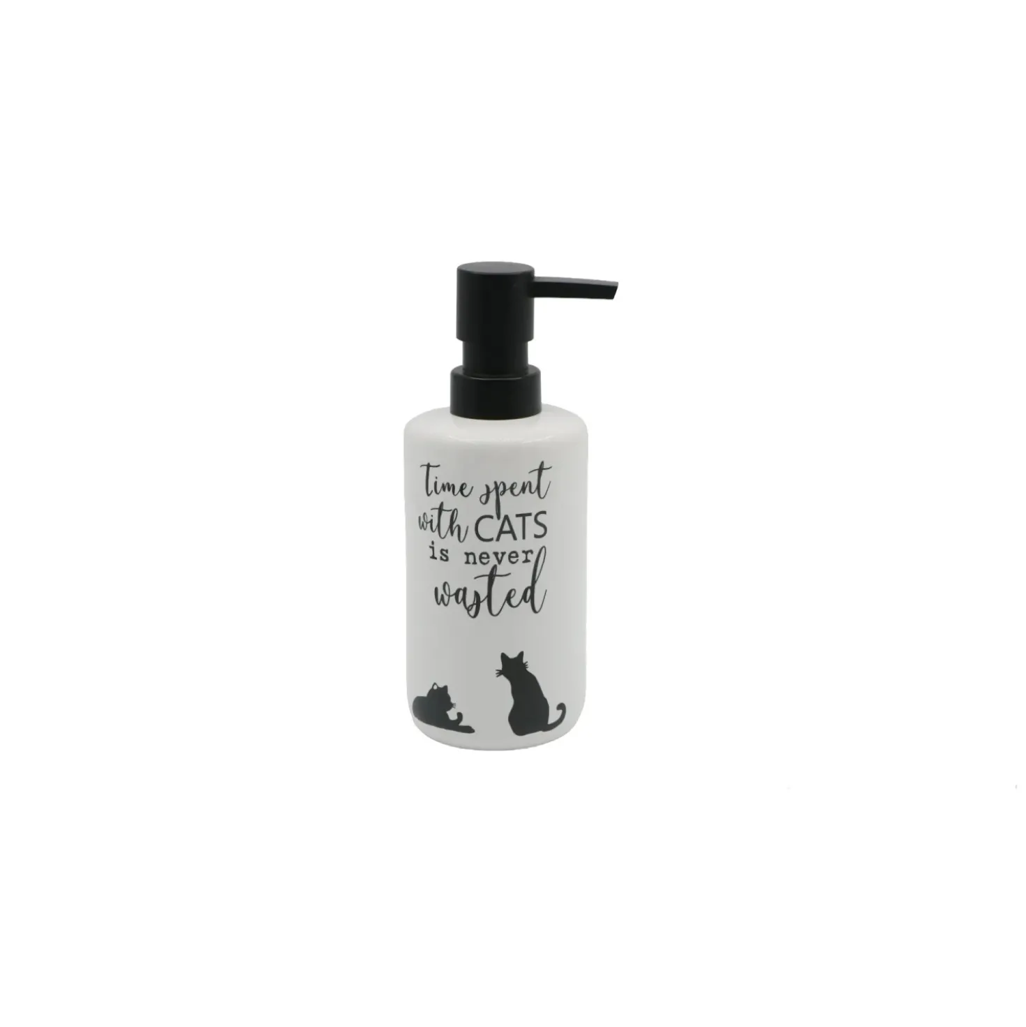 Dispenser sapone da appoggio Cats in ceramica bianco