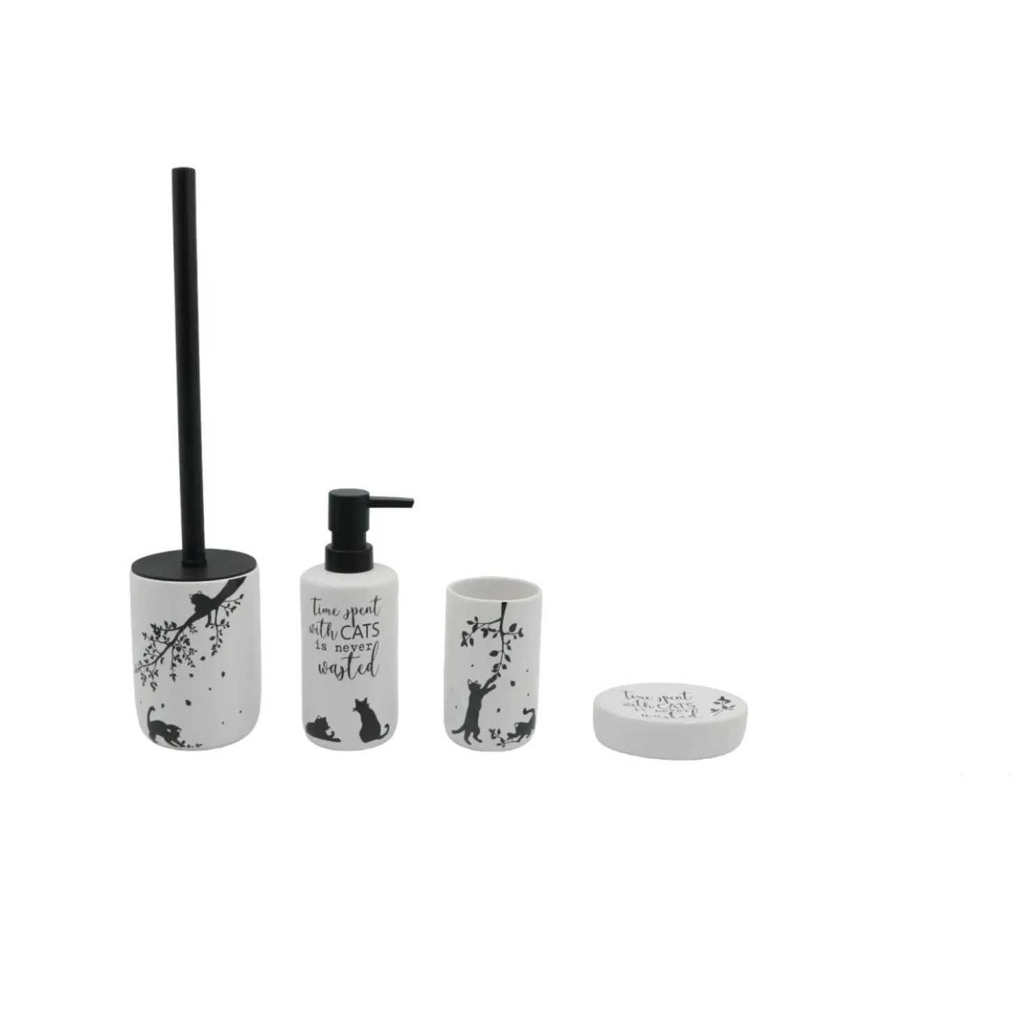 Dispenser sapone da appoggio Cats in ceramica bianco