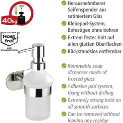 Dispenser sapone Orea Shine vetro e acciaio brillante