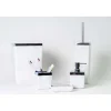 Dispenser sapone quadro Ivory in plastica bianco/cromo