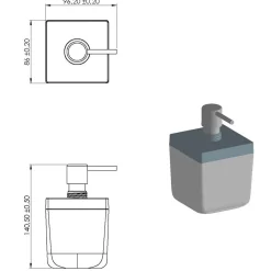 Dispenser sapone quadro Ivory in plastica bianco/cromo