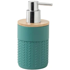 Dispenser sapone Thea in resina e bambù verde/naturale