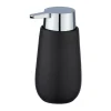 Dispenser sapone Wenko Badi in ceramica 320 ml nero
