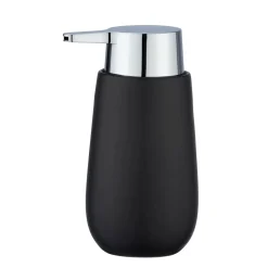 Dispenser sapone Wenko Badi in ceramica 320 ml nero