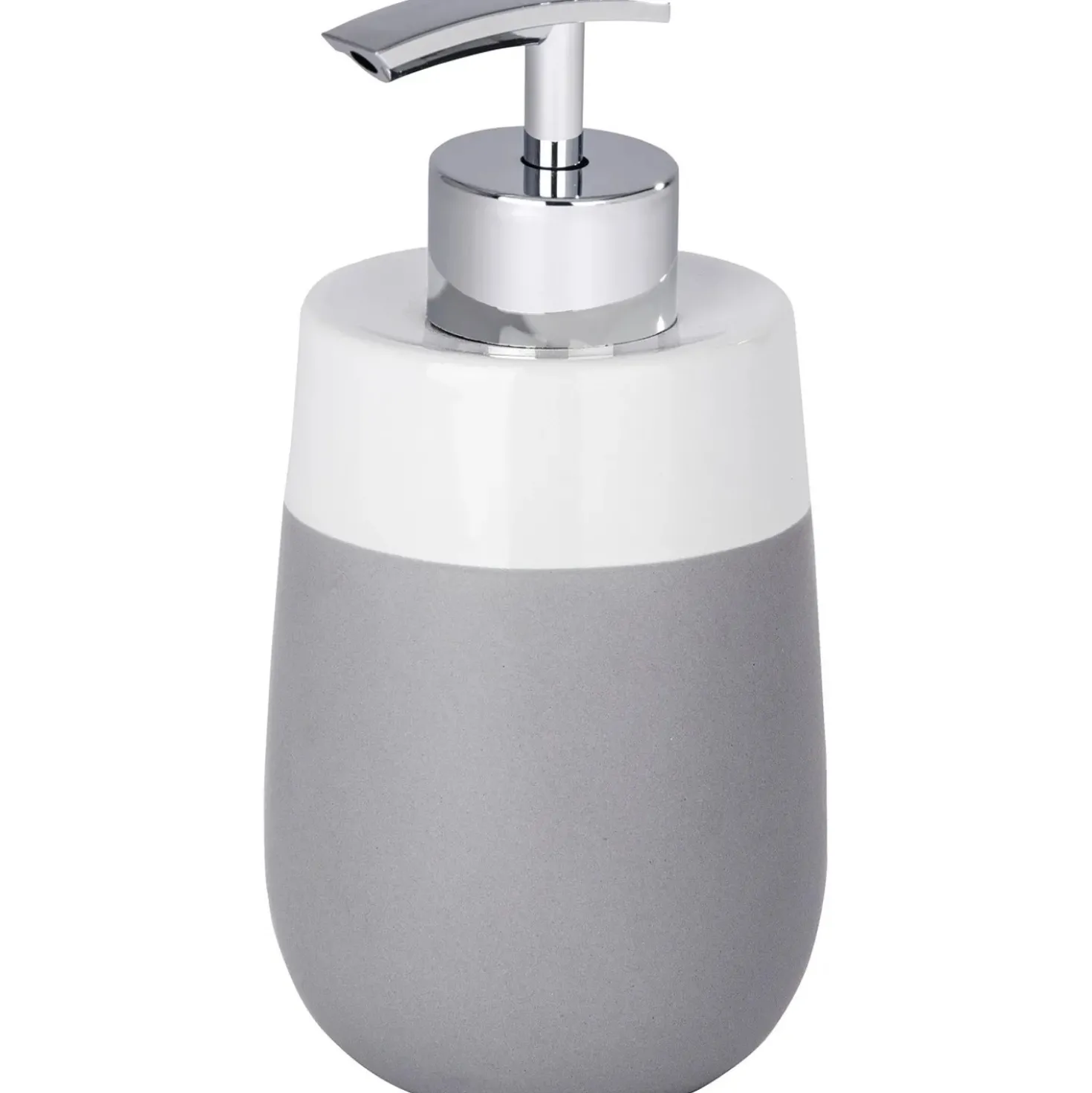 Dispenser sapone Wenko Malta in ceramica grigio-bianco