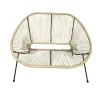 Divanetto da giardino impilabile rattan sintetico 115x74x88 cm naturale