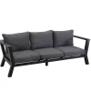 Divano da esterno 3 posti Riverton in alluminio antracite 193x78x84 cm
