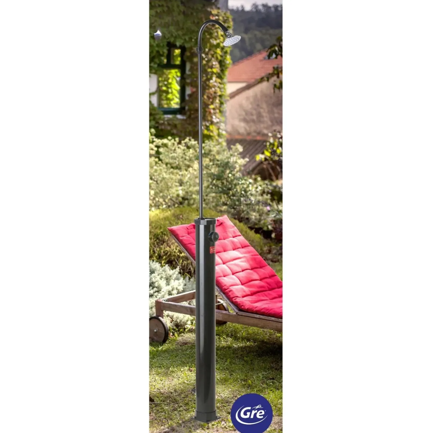 Doccia da giardino solare in PVC nero 9 l