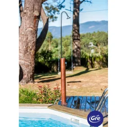 Doccia da giardino solare in PVC effetto legno 20 l