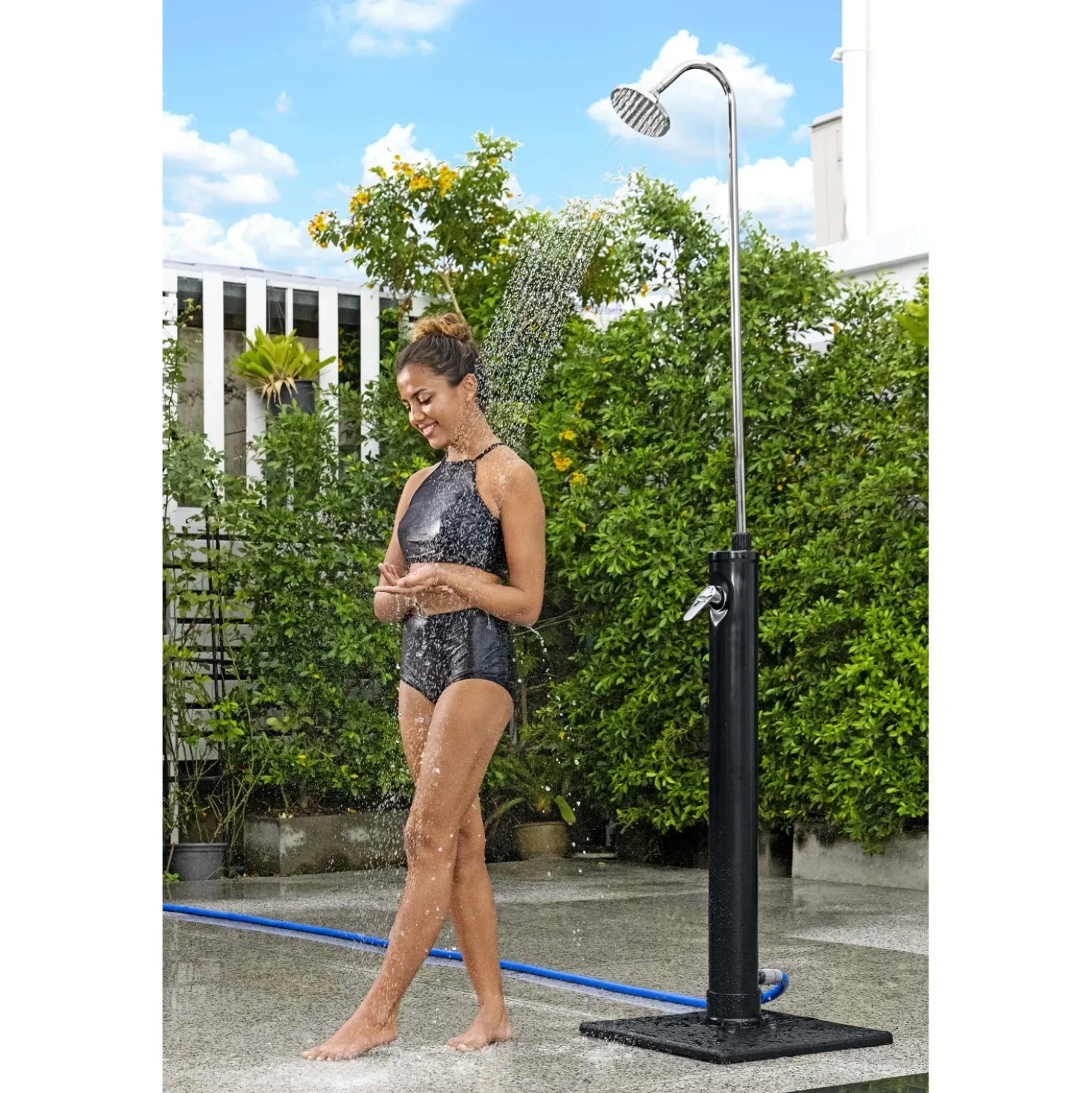 Doccia da giardino solare Bestway nero 8 l con miscelatore