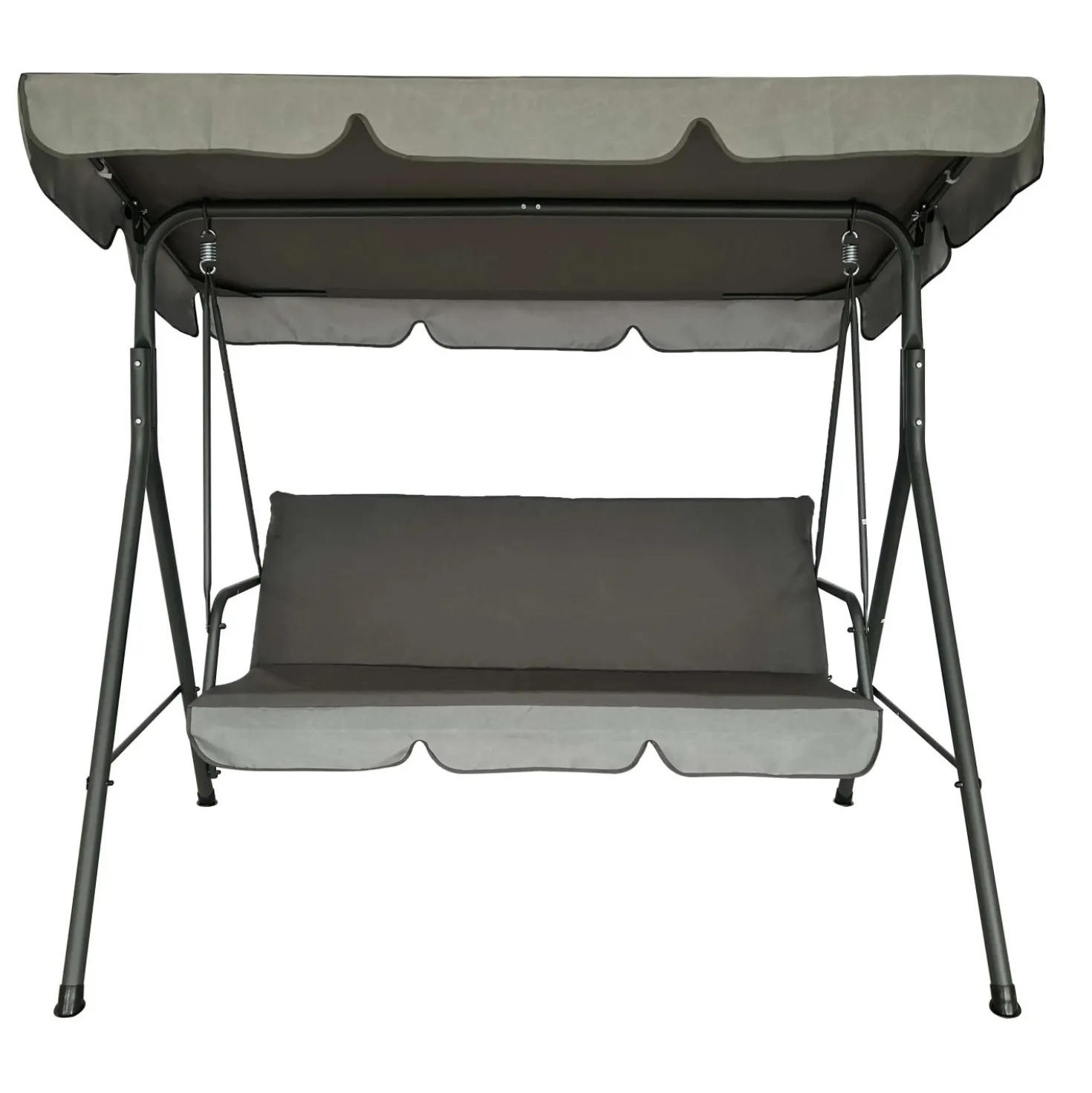 Dondolo a 3 posti in metallo e poliestere con cuscini 170x110xH151,5 cm