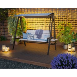 Dondolo da giardino Summerdale grigio 3 posti