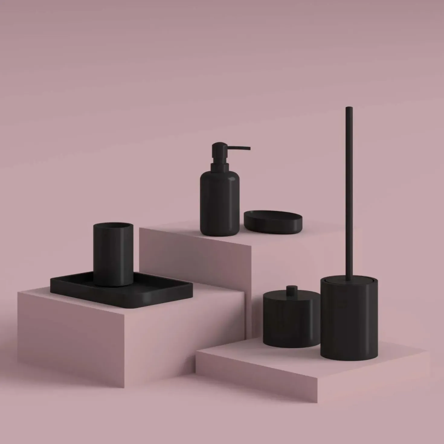 Dosasapone bagno Brenda in resina 350 ml nero matt