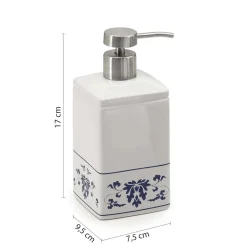 Dosasapone bagno Cixi in porcellana 450 ml bianco/blu