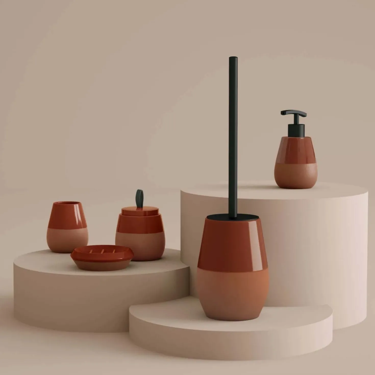 Dosasapone bagno Wilma in ceramica 450 ml terracotta