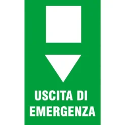 EcoTarga "Uscita di emergenza" in basso 20 x 30 cm
