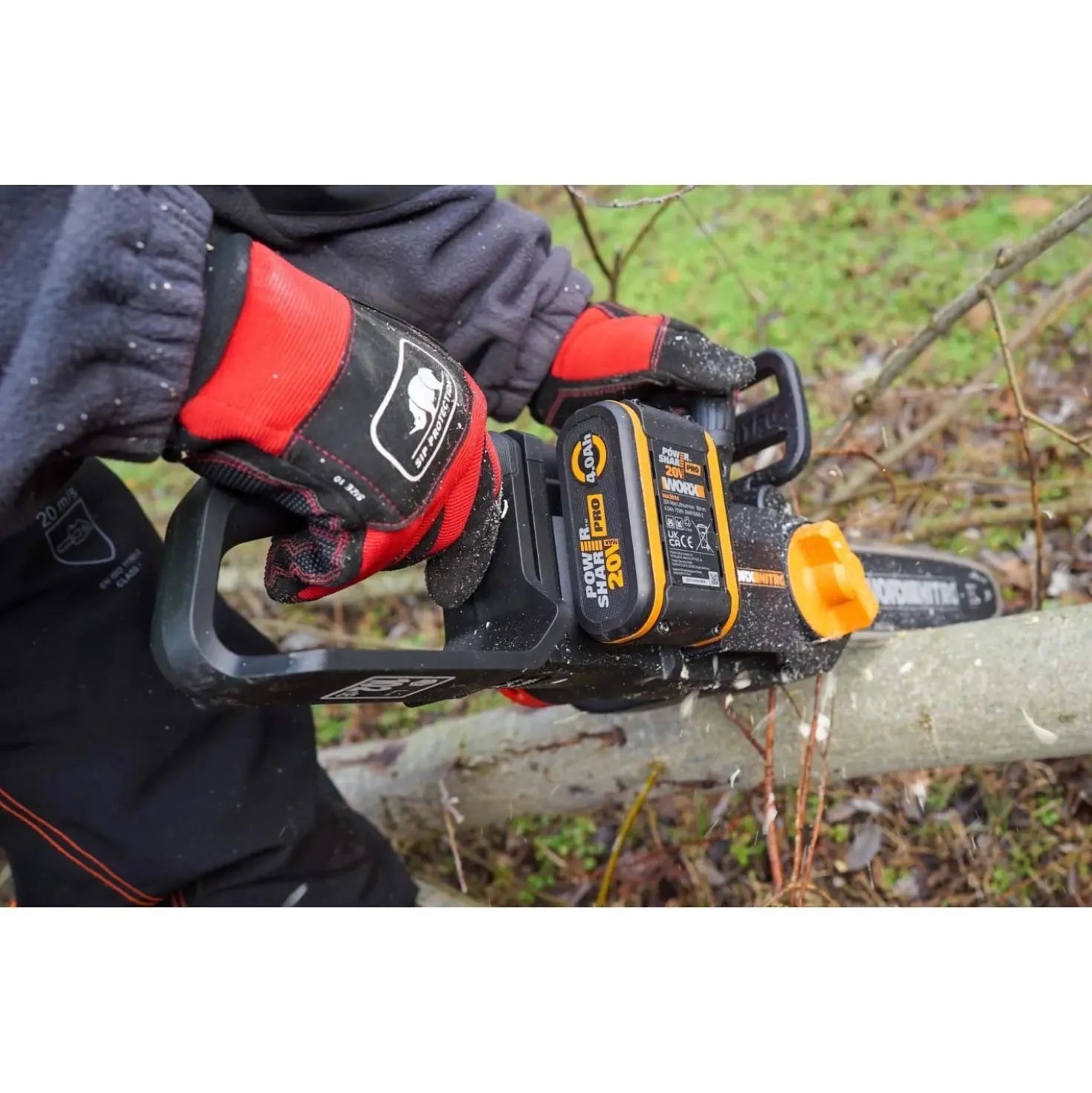Elettrosega a batteria WG350E Worx Nitro Brushless 20V 4Ah inclusa